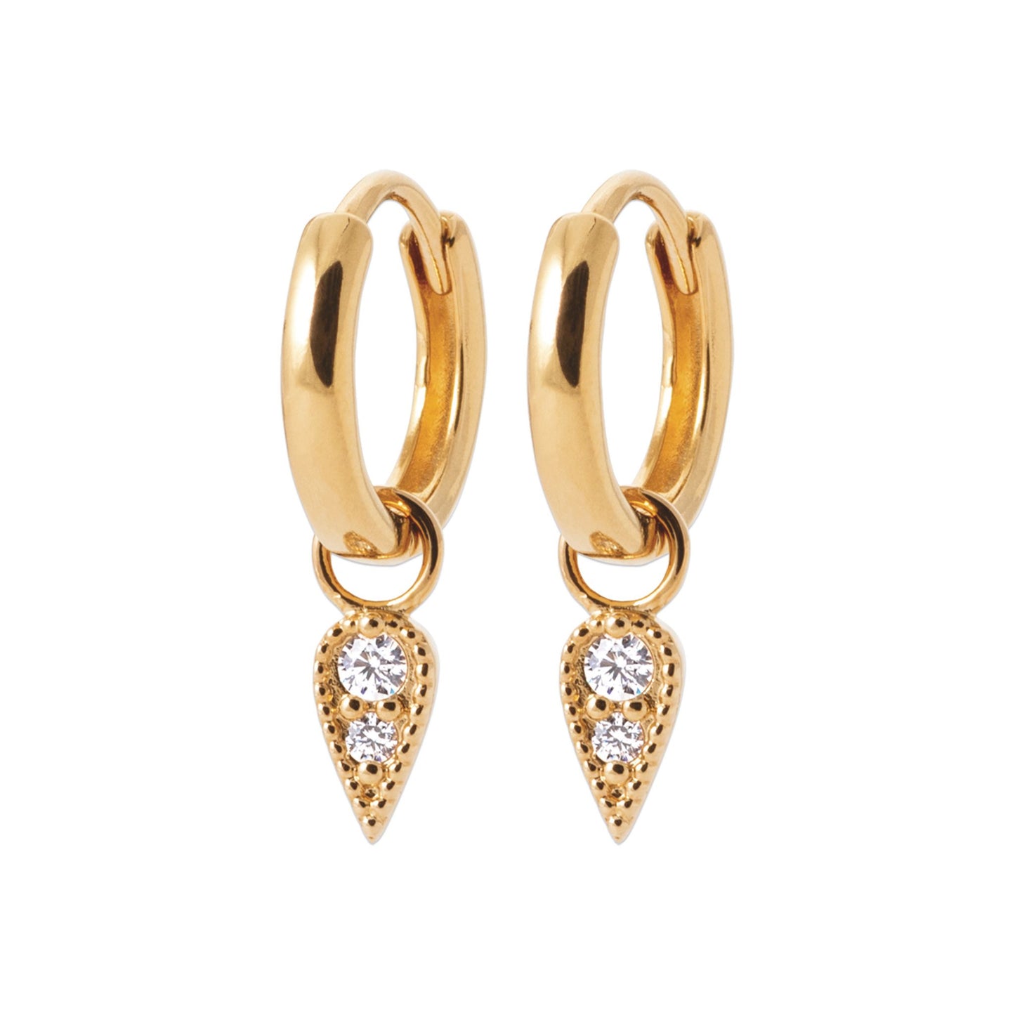 Creoles plaque or & brillants