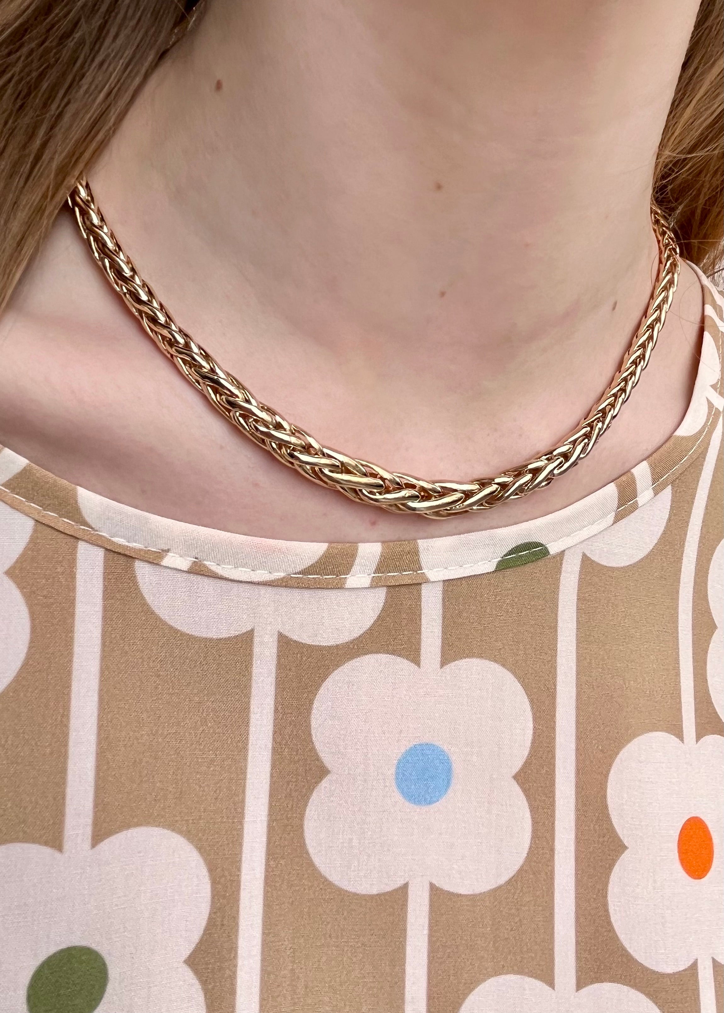 Collier plaqué or - maille palmier