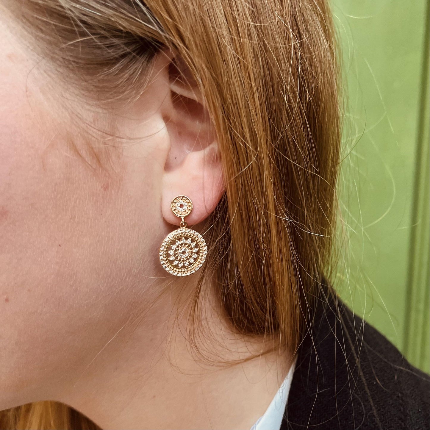 Boucles plaqué or & brillants