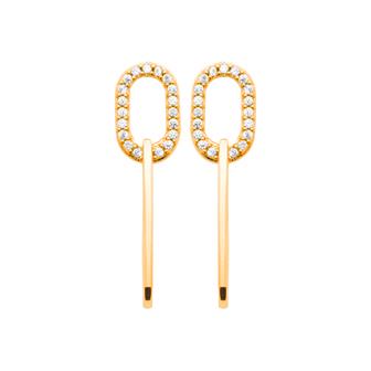 Boucles plaque or & brillants