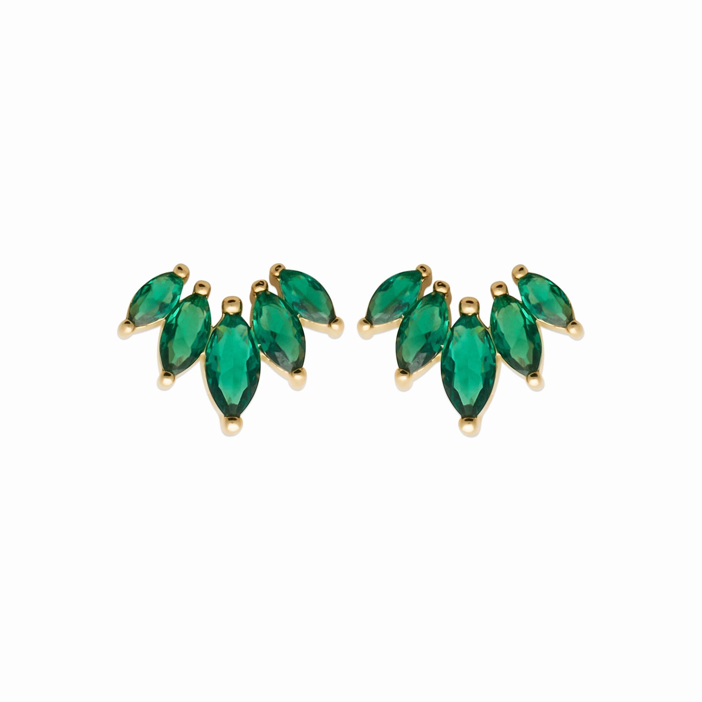 Boucles plaqué or & pierres vertes