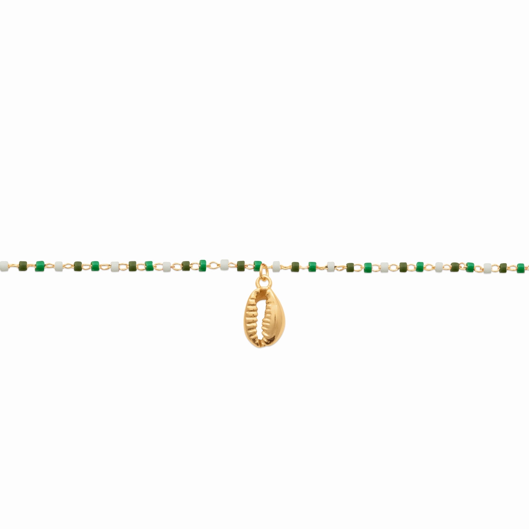 Bracelet de cheville plaque or Perles miyuki