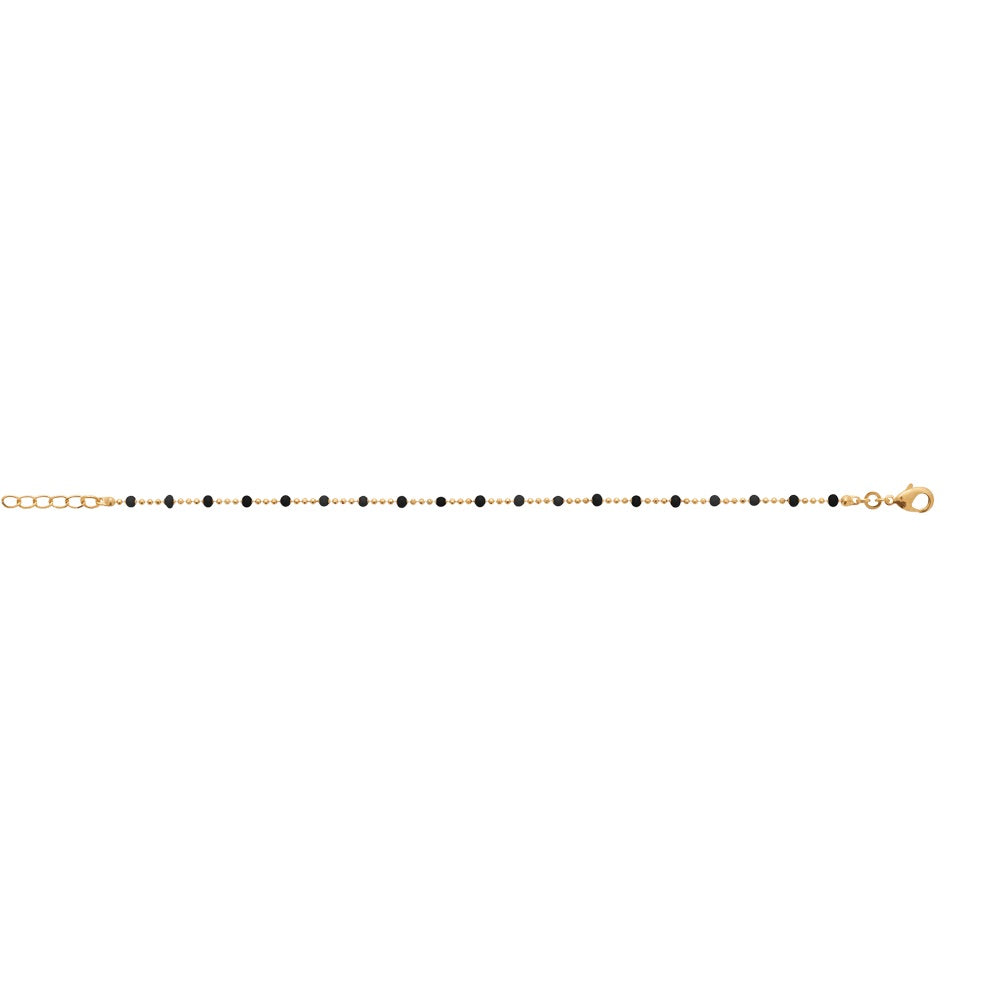Bracelet plaqué or émail noir