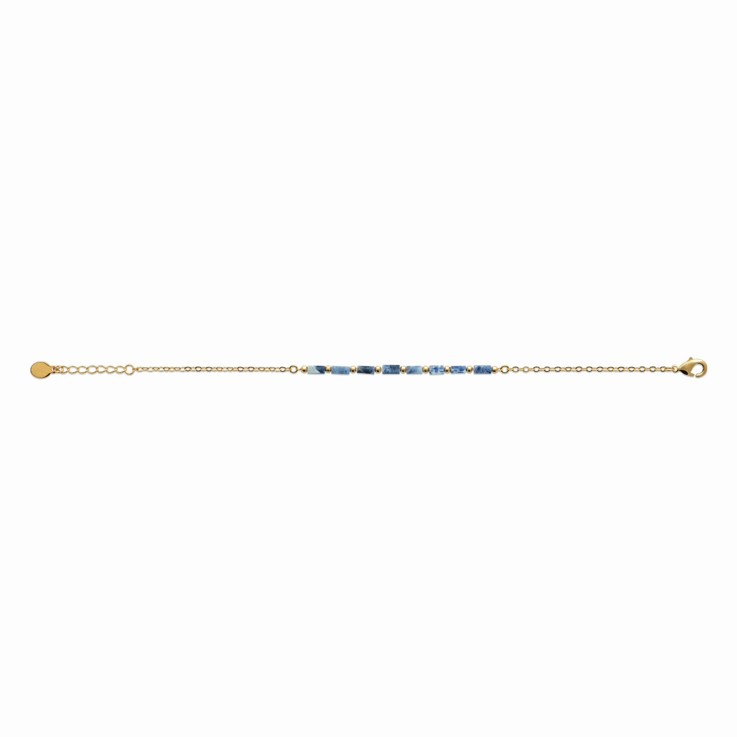 Bracelet plaqué or & perles de sodalite 