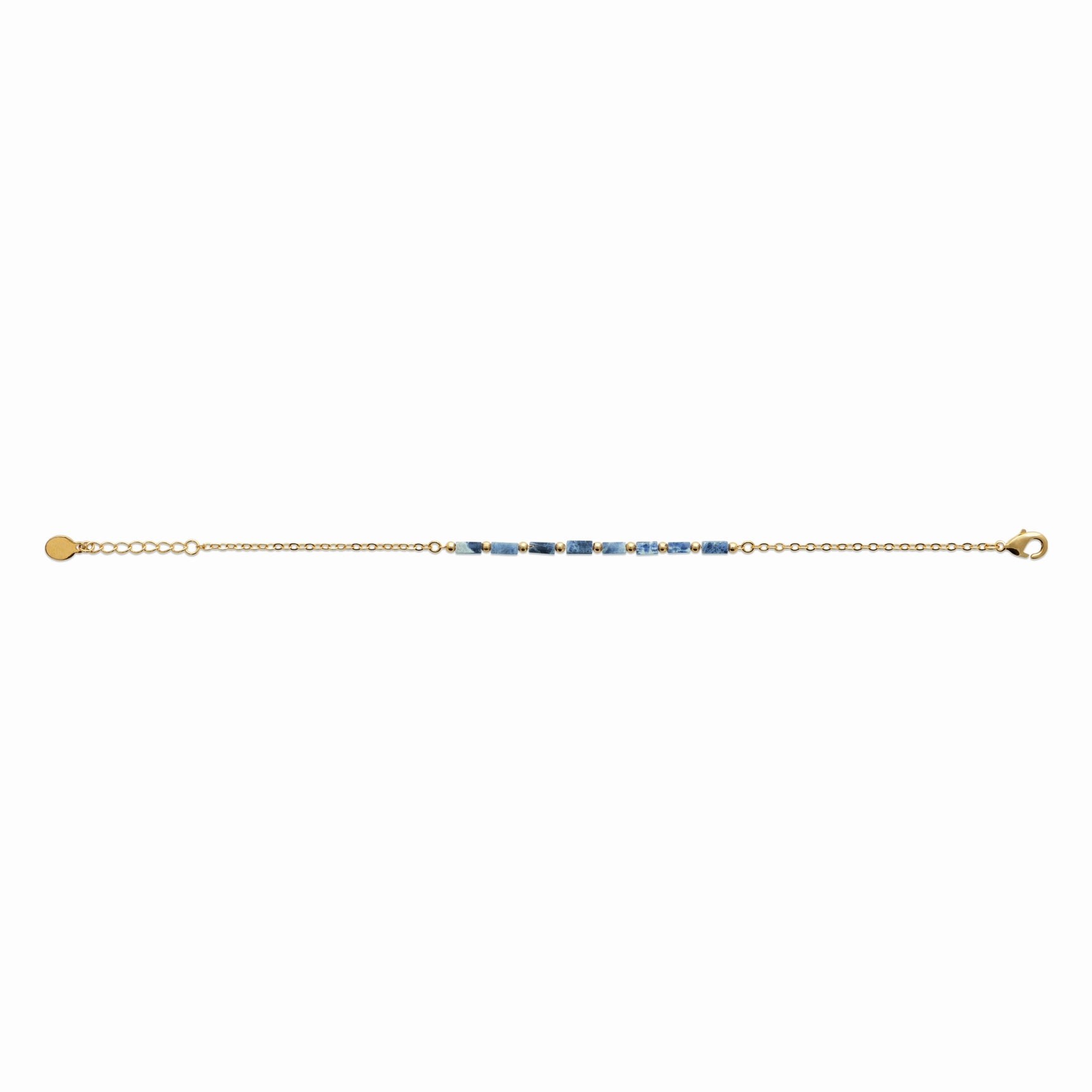 Bracelet plaqué or & perles de sodalite 