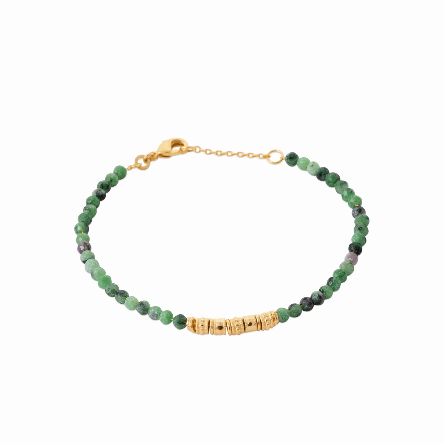 Bracelet plaqué or & rubis zoisite
