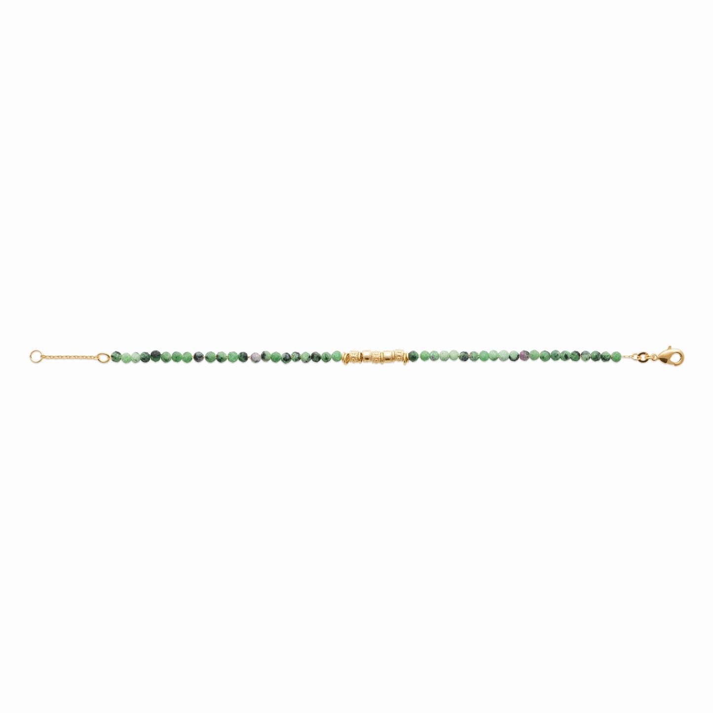 Bracelet plaqué or & rubis zoisite