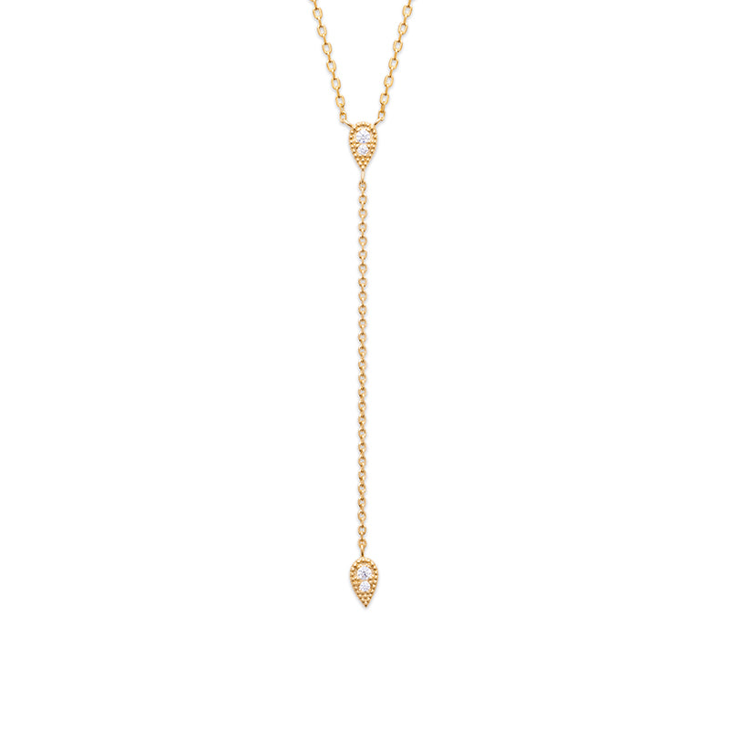 Collier cravate plaqué or