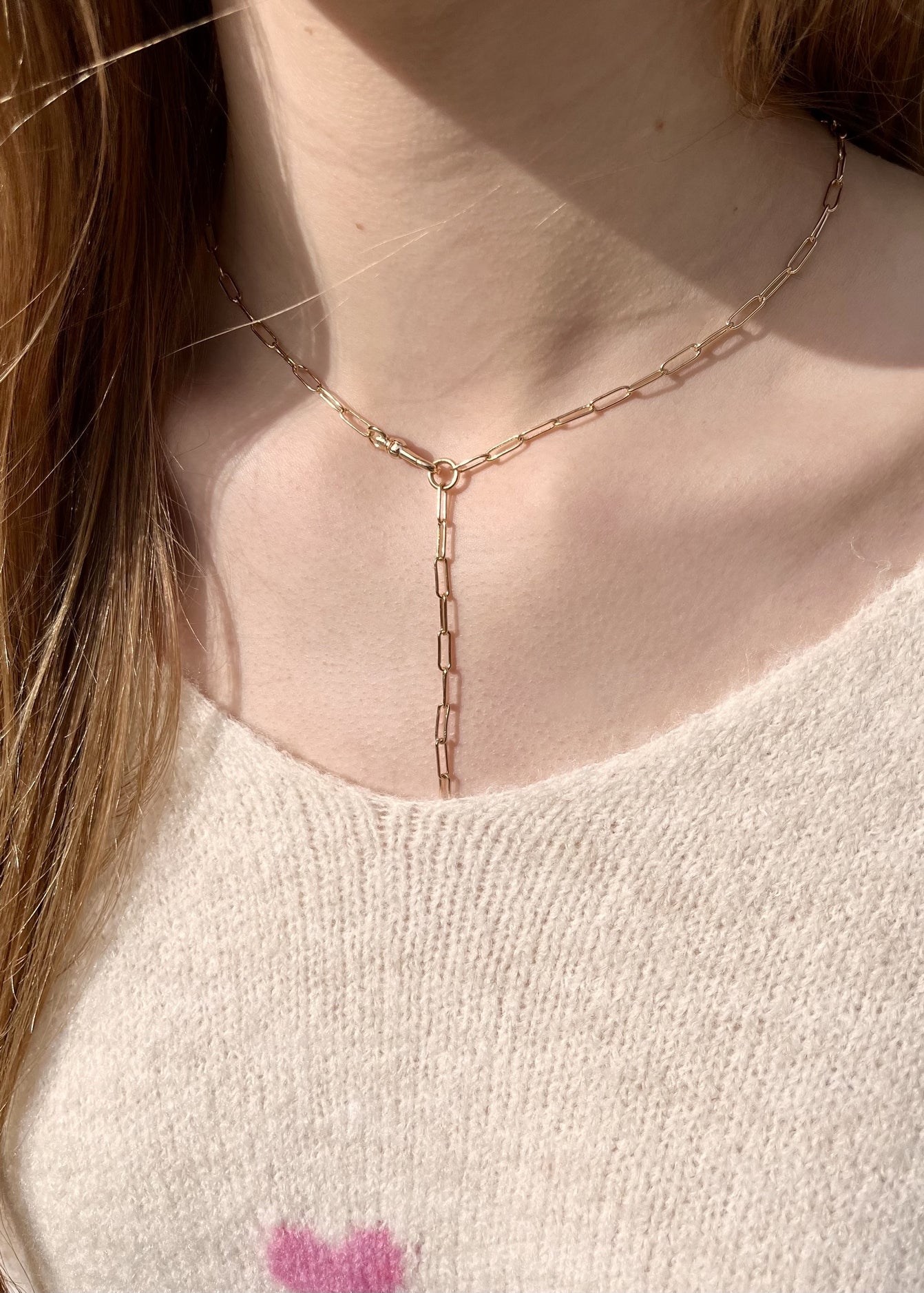 Collier cravate plaqué or
