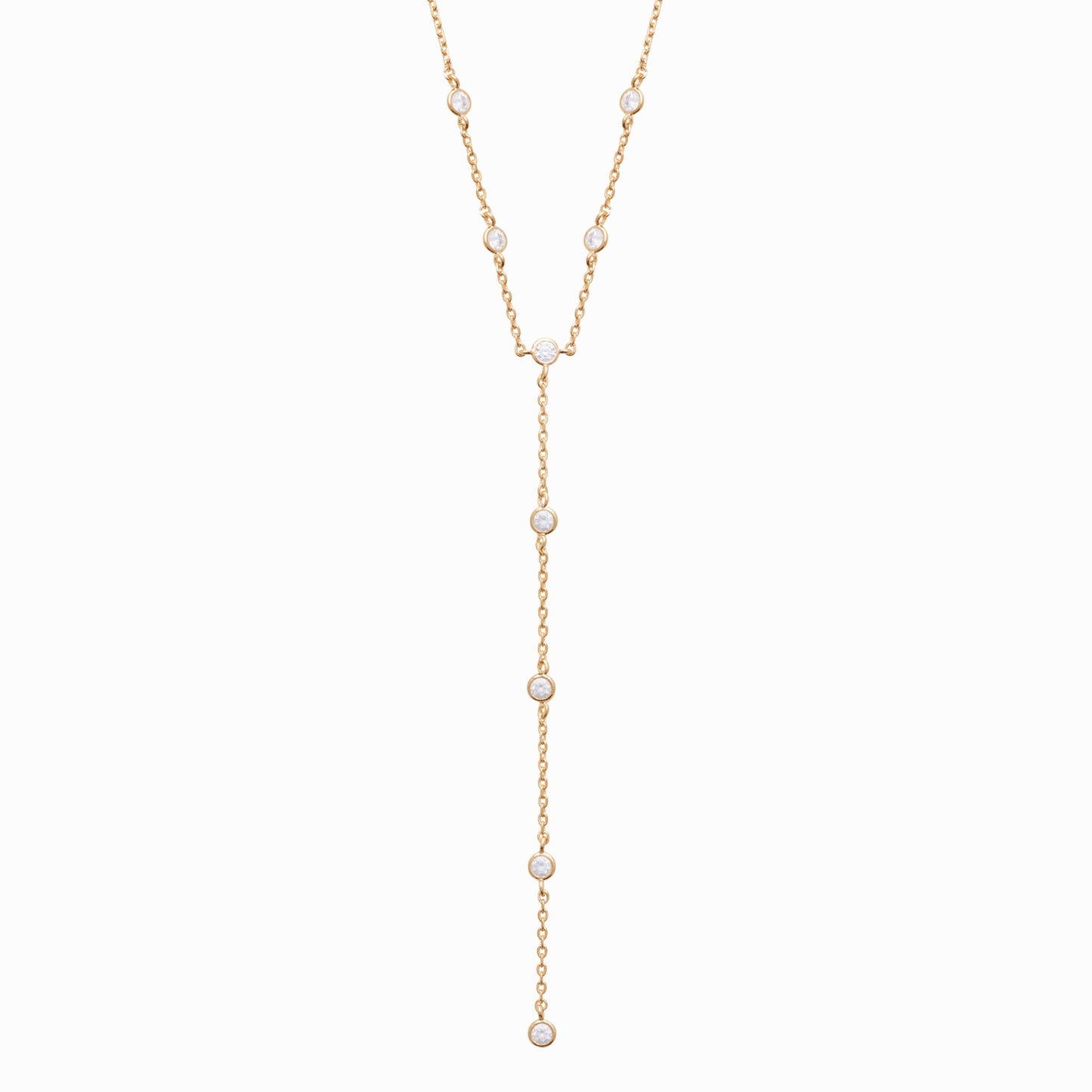 Collier cravate plaqué or & brillants