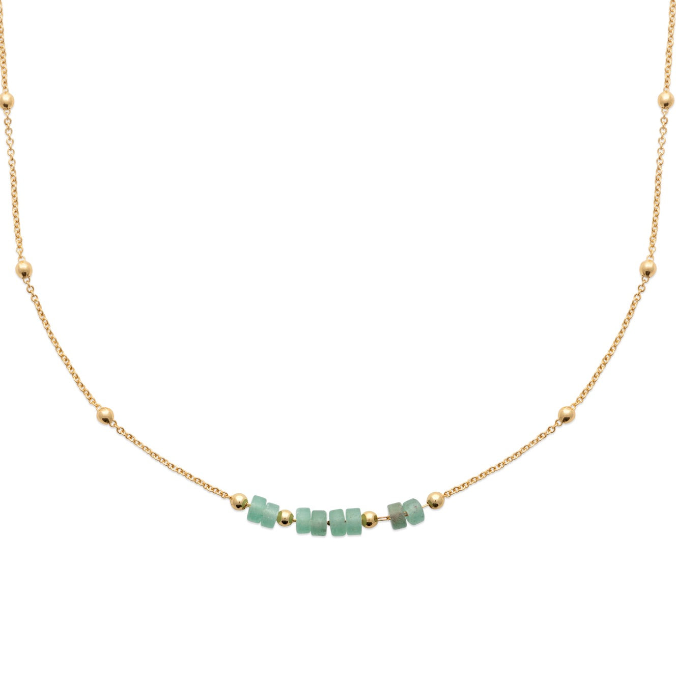 Collier plaqué or aventurine