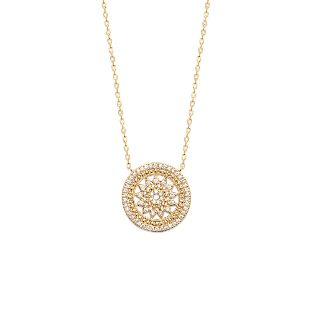 Collier plaqué or & brillants