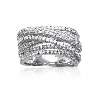 Bague argent rhodié & brillants