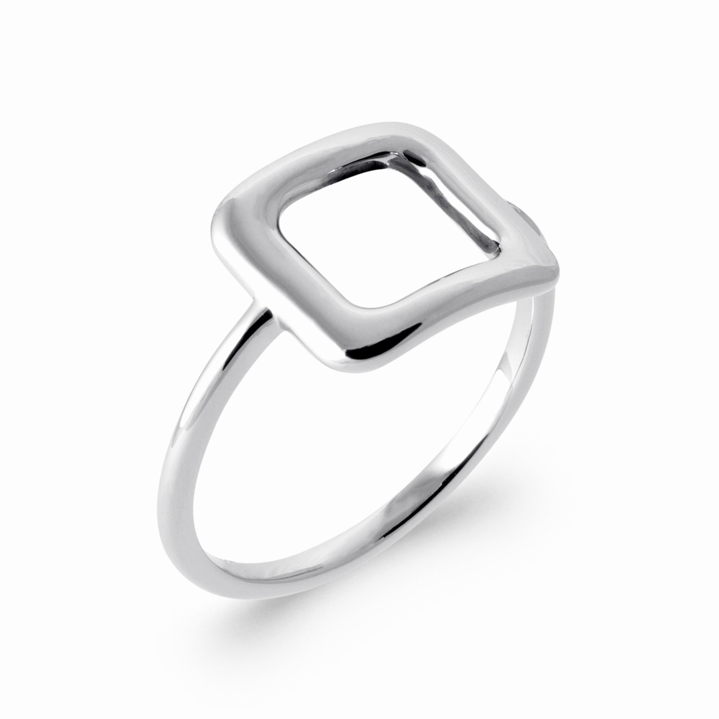 Bague argent rhodiée - design géométrique