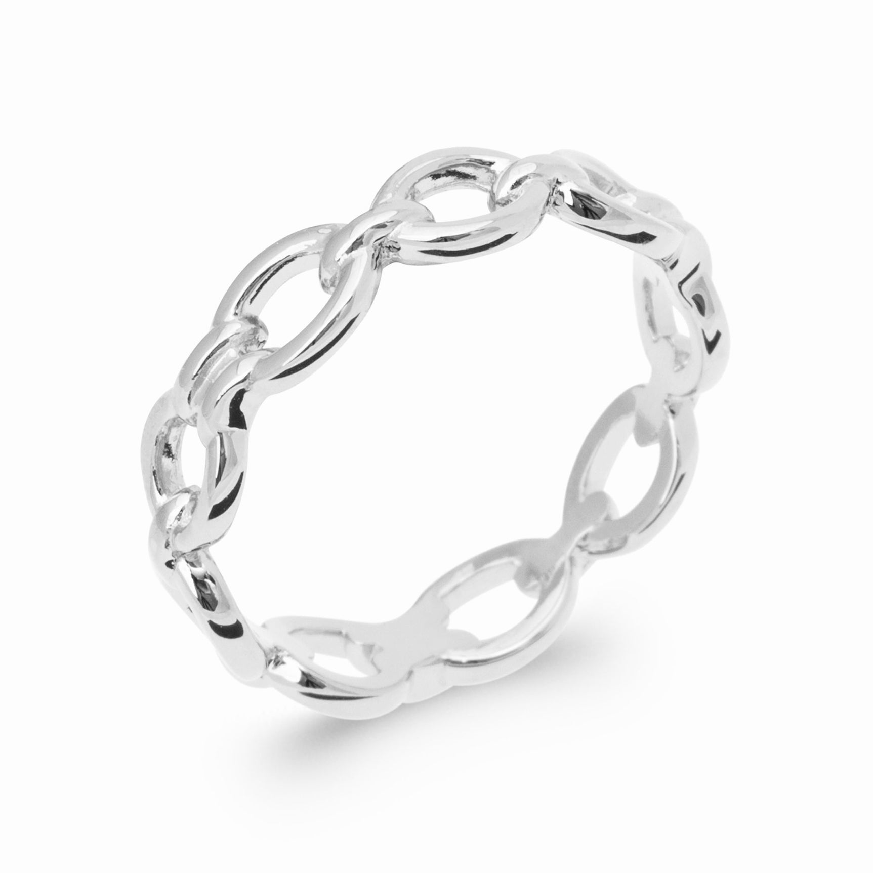 Bague chaîne – argent rhodié