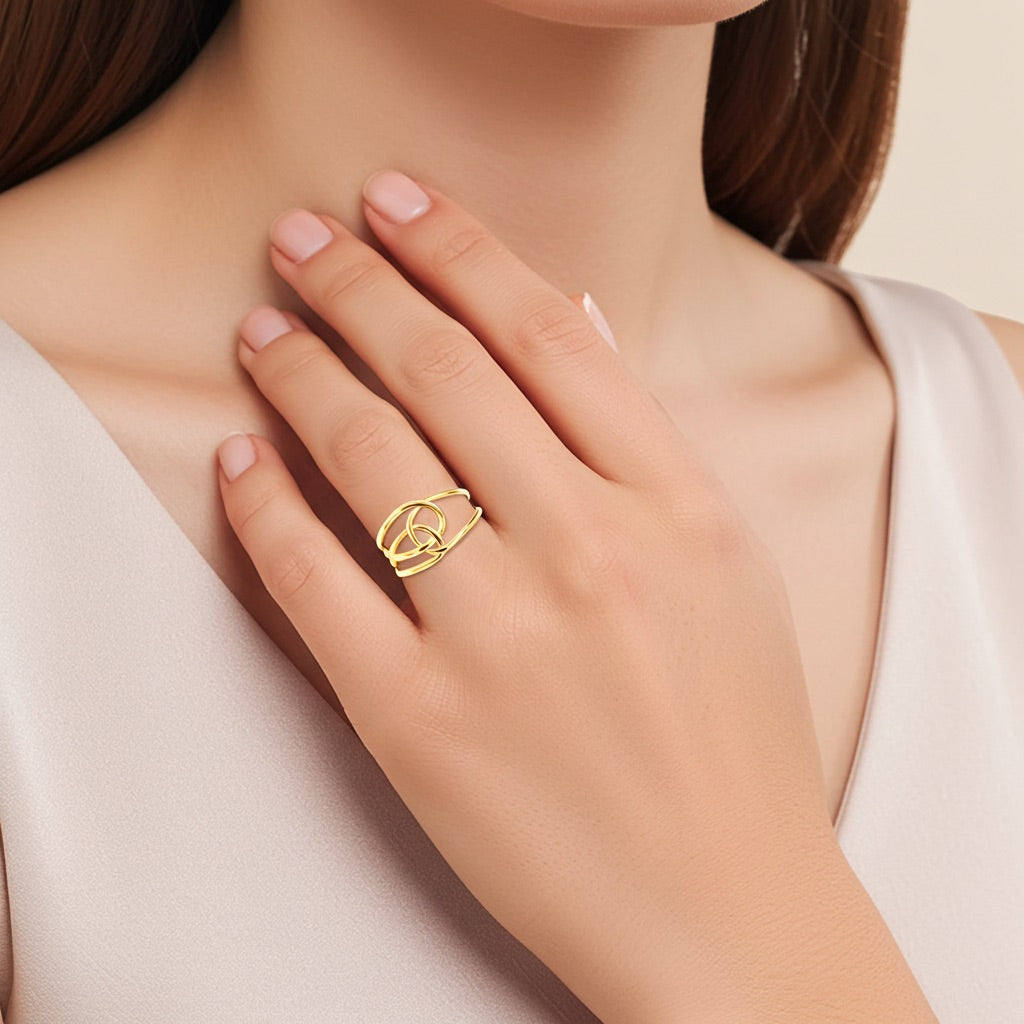 Bague entrelacée – plaqué or