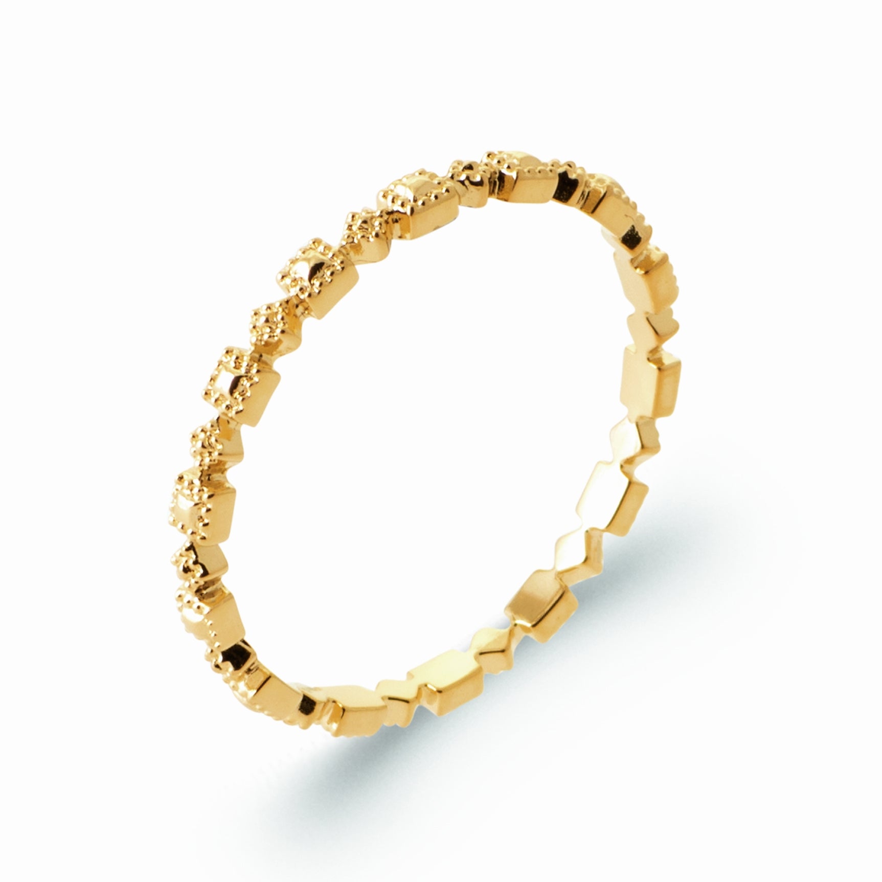 Bague fine plaqué or - géométrique