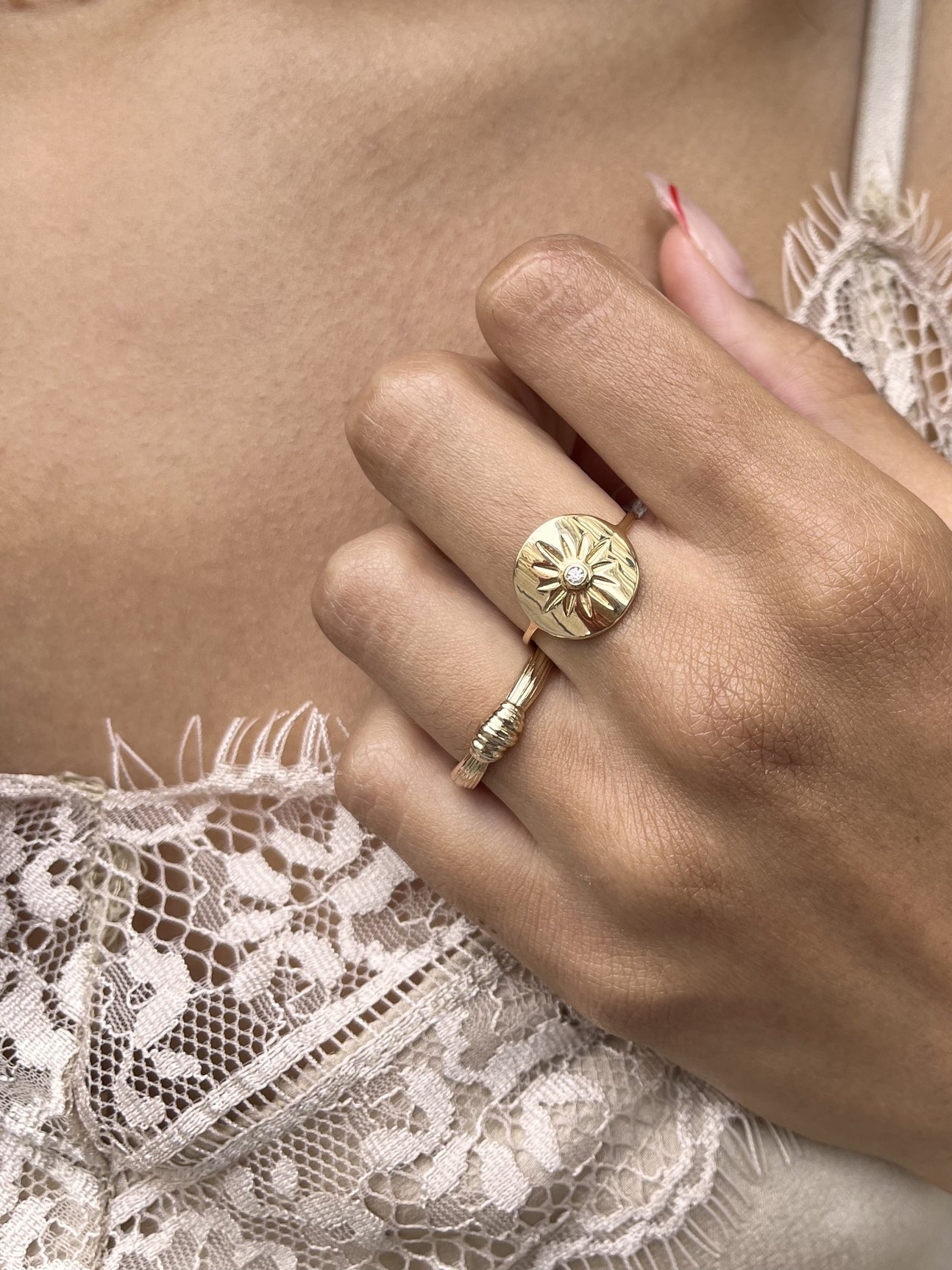 Bague noeud plaqué or