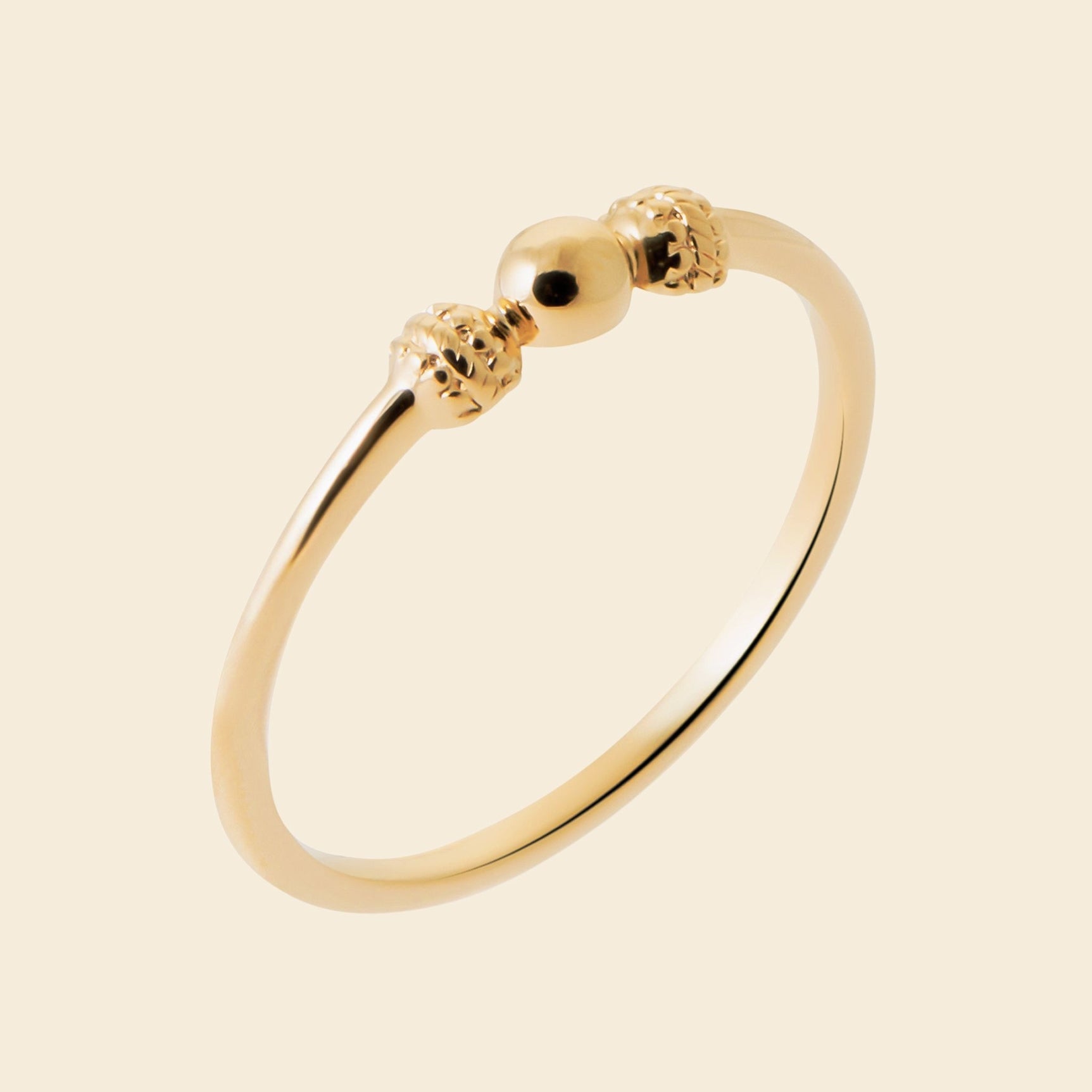 Bague perle centrale plaqué or