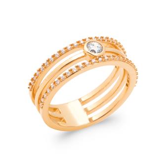 Bague plaqué or & brillants