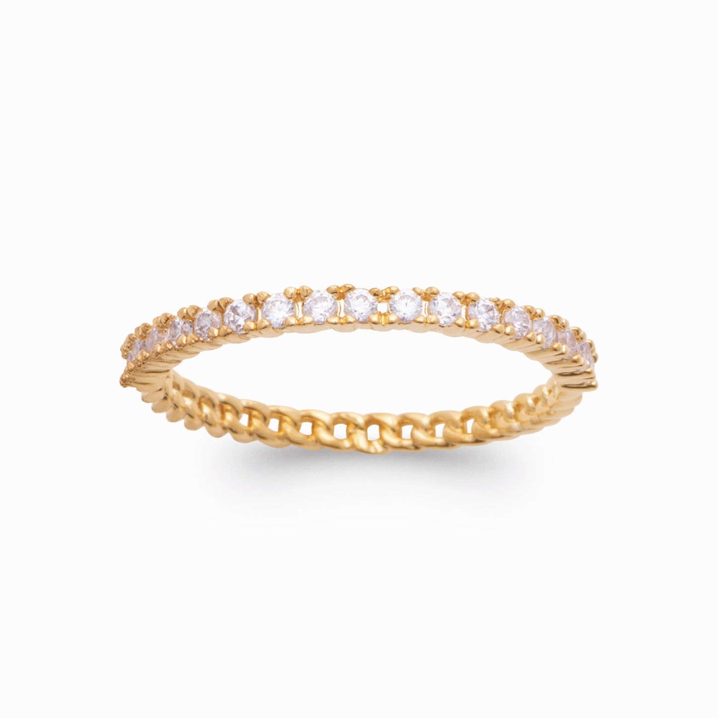 Bague plaqué or & brillants
