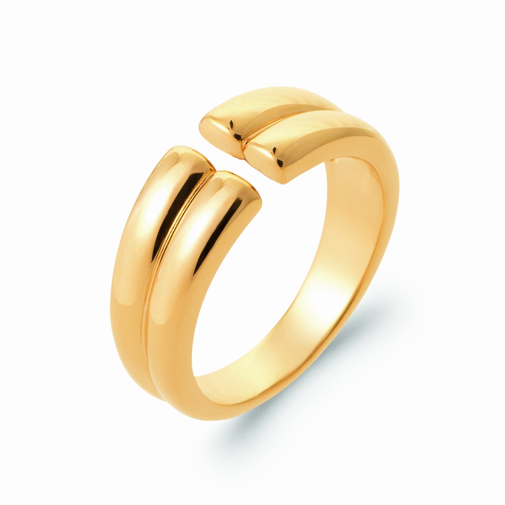 Bague plaqué or double bande
