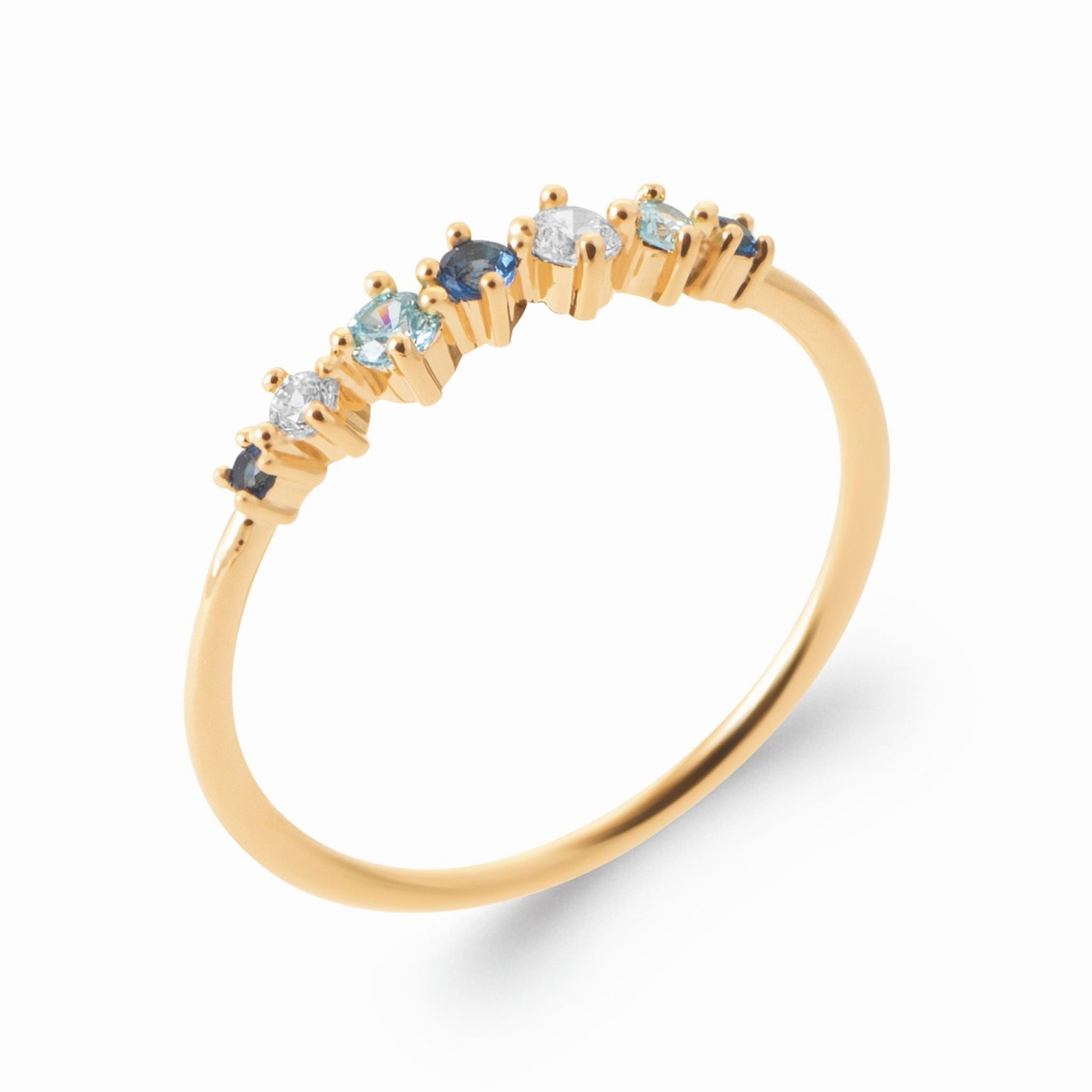 Bague plaqué or – élégance & nuances célestes