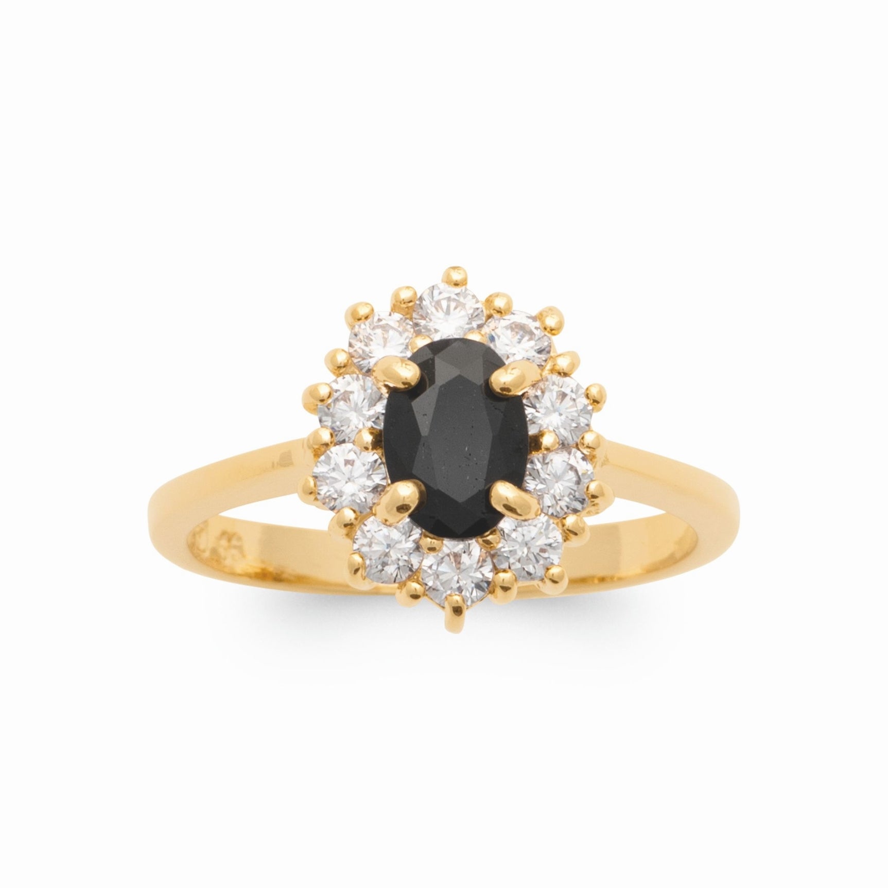 Bague plaqué or - marguerite & brillants