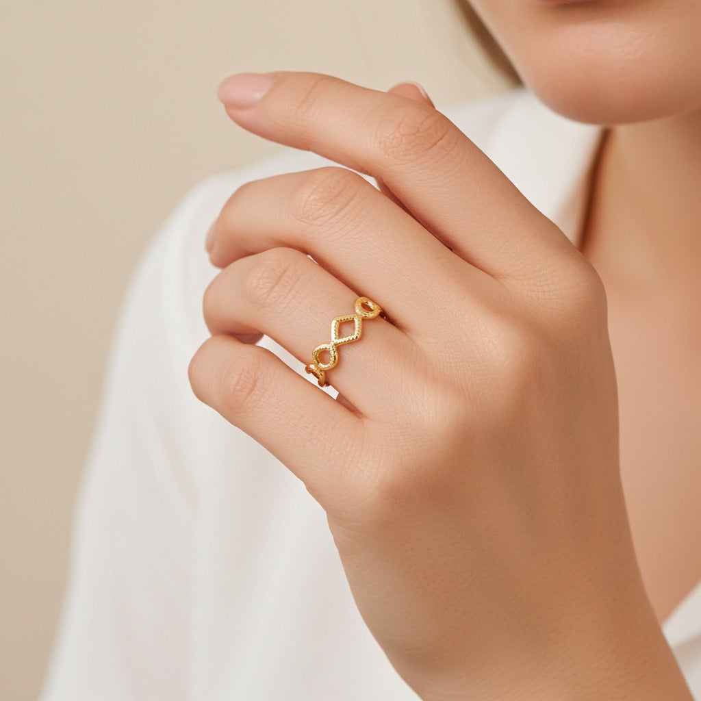 Bague plaqué or martelée