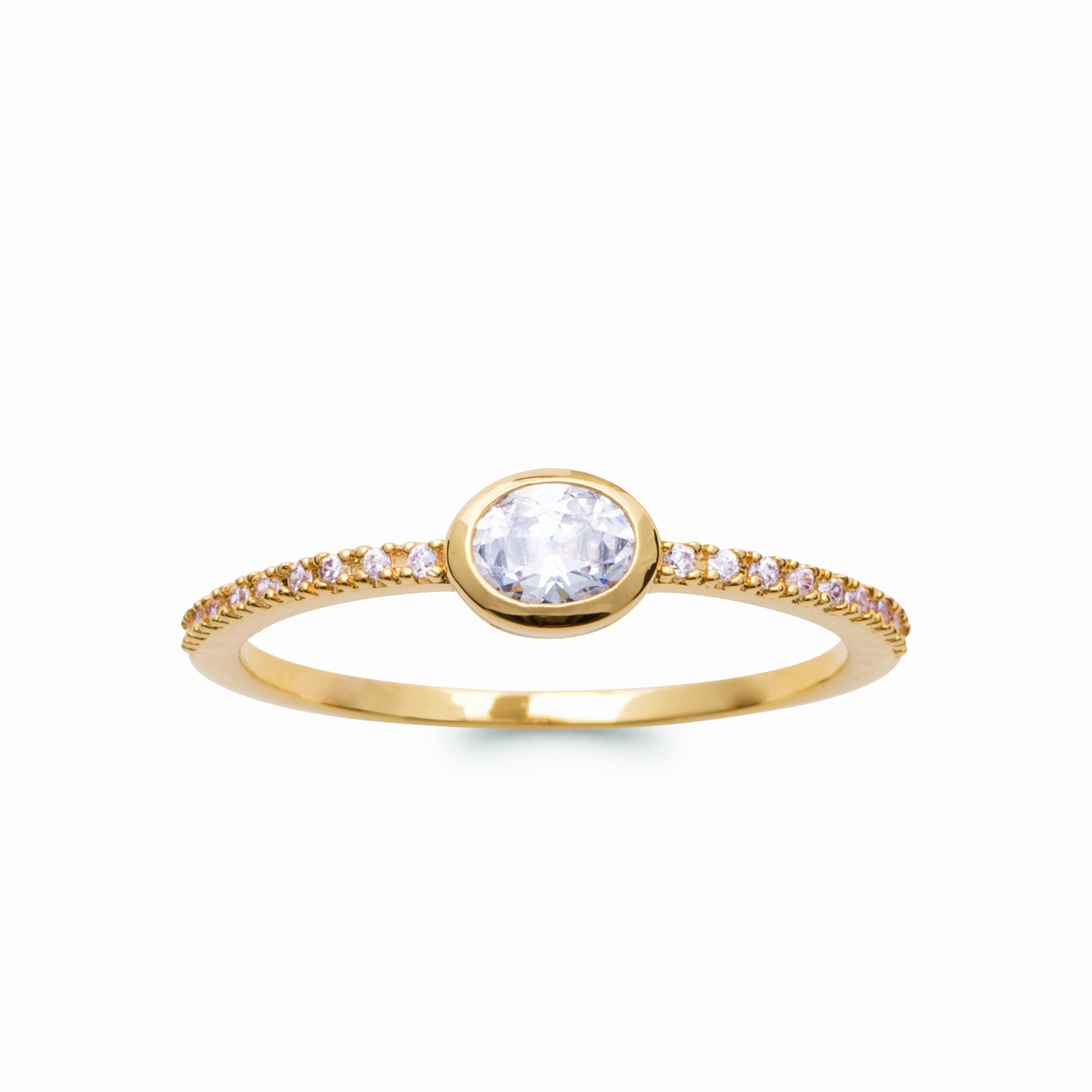 Bague plaqué or zirconium