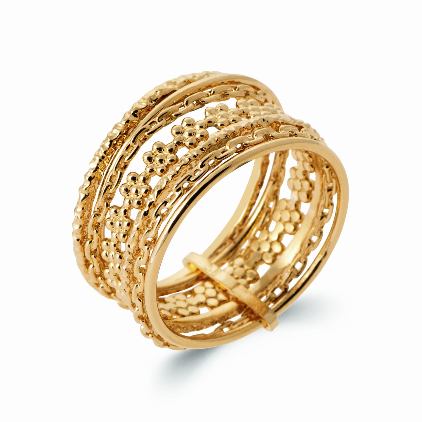 Bague semainier plaqué or