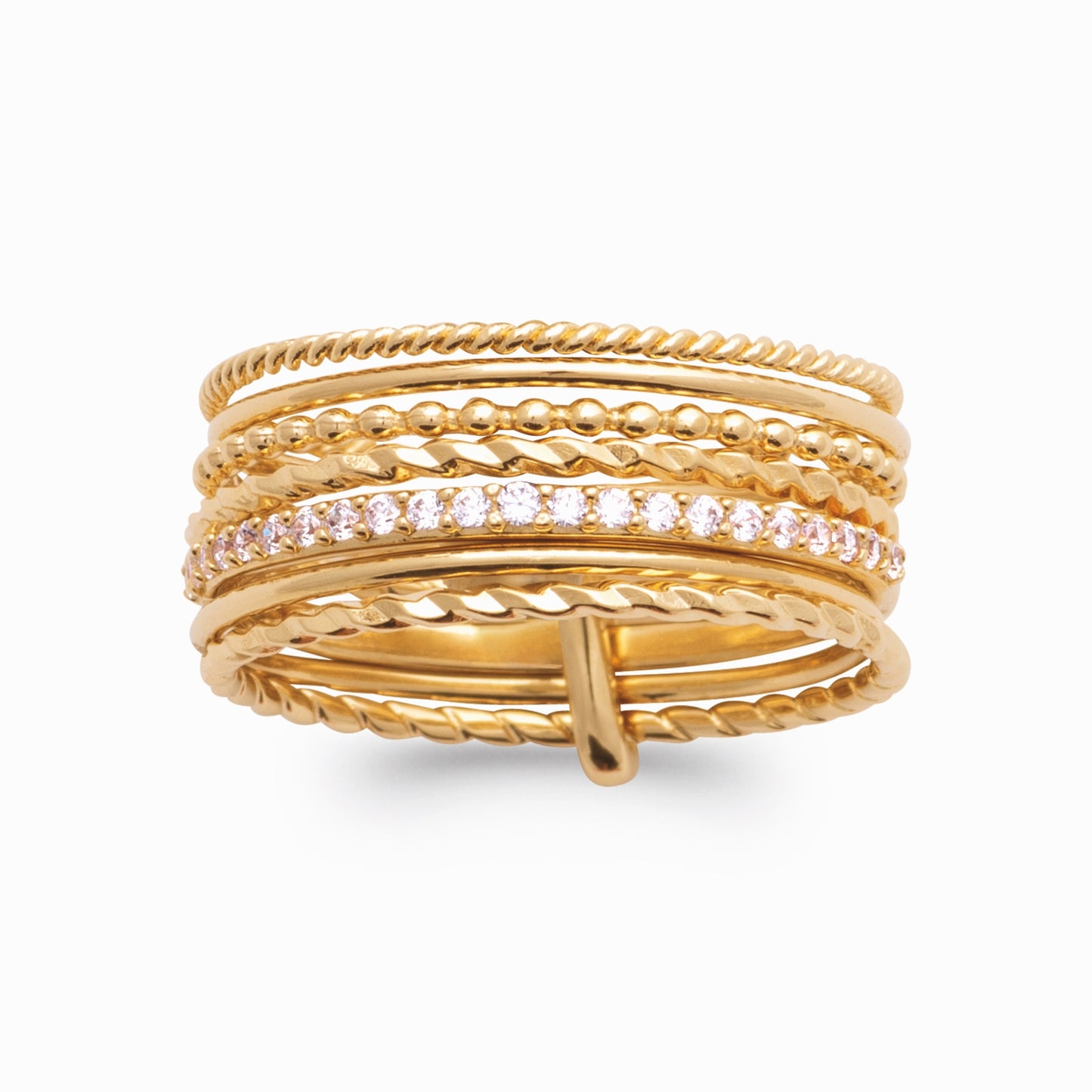 Bague semainier plaqué or & brillants