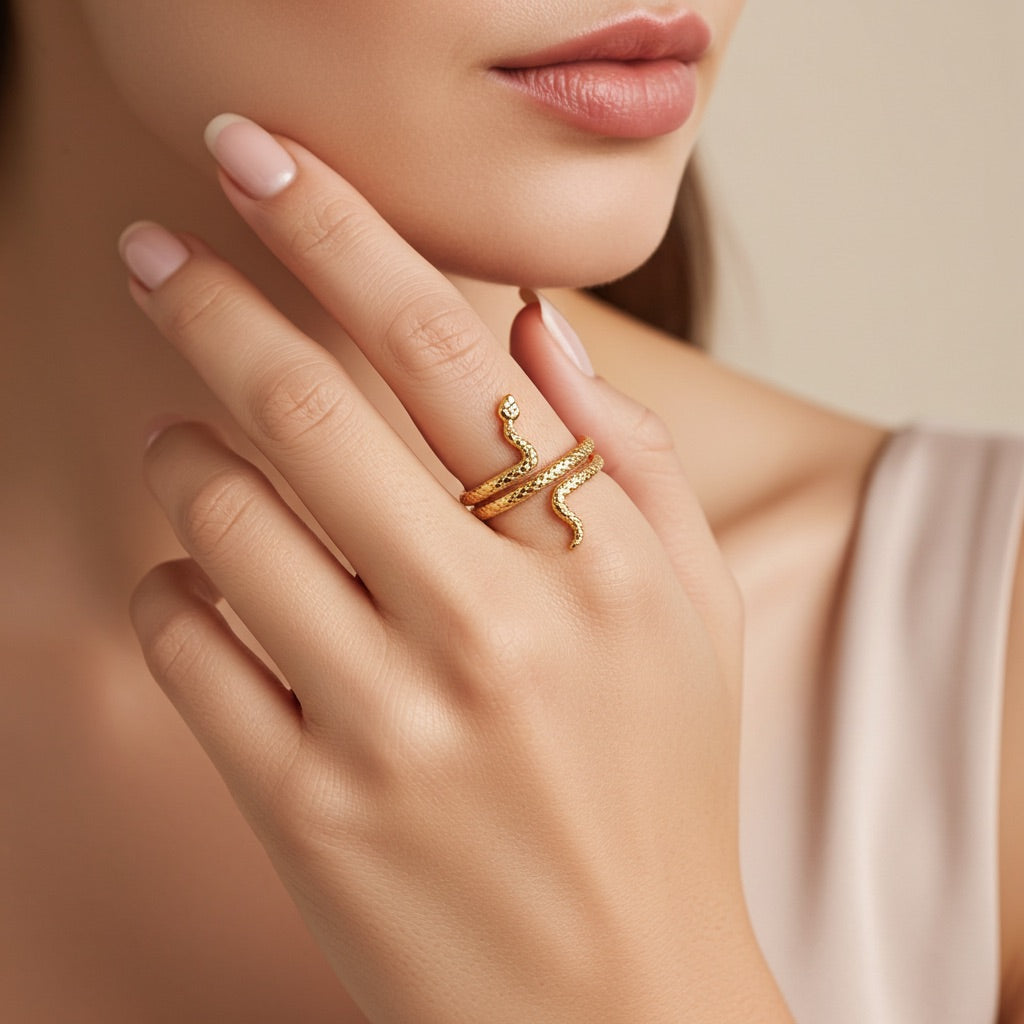 Bague serpent plaqué or