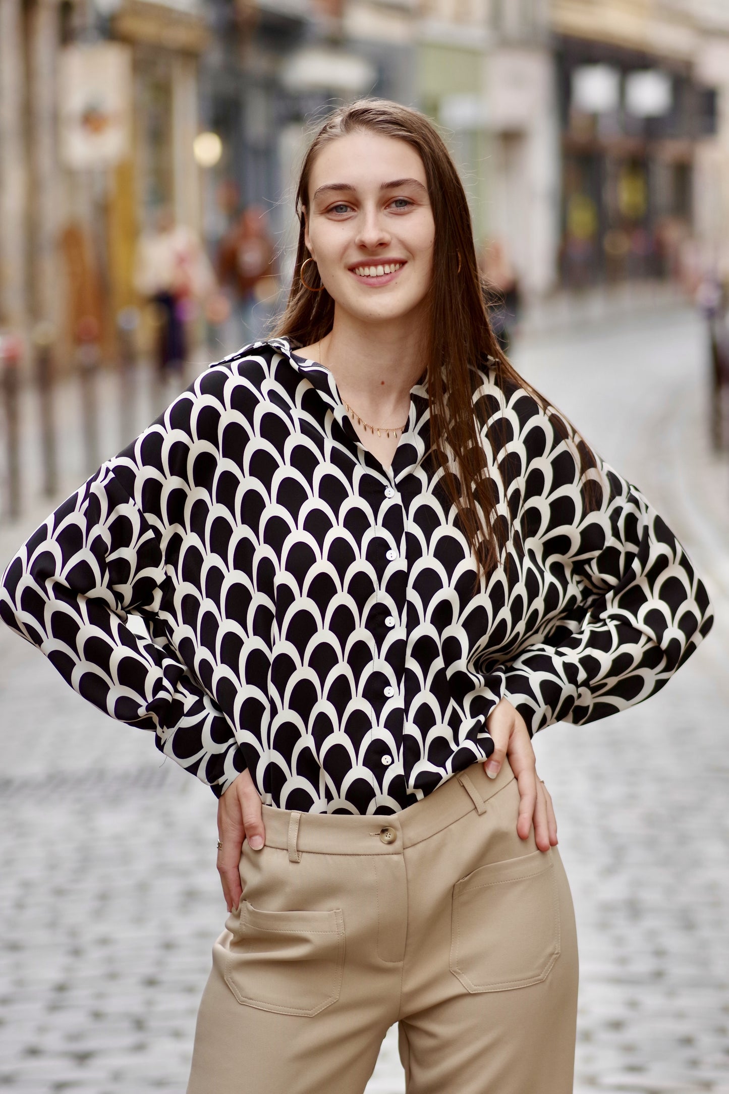 Blouse imprimée avec motifs NOIR IMP