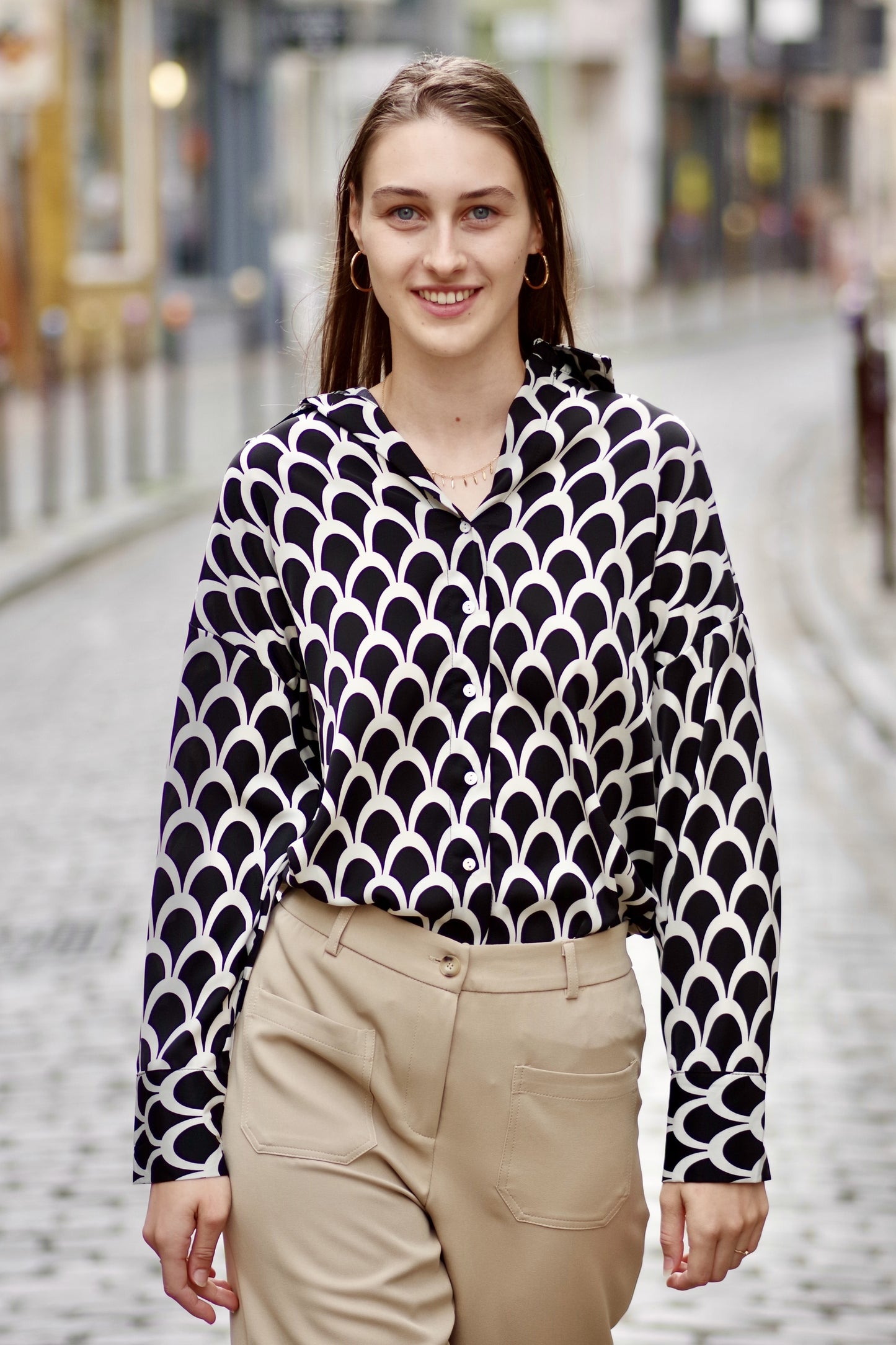 Blouse imprimée avec motifs NOIR IMP