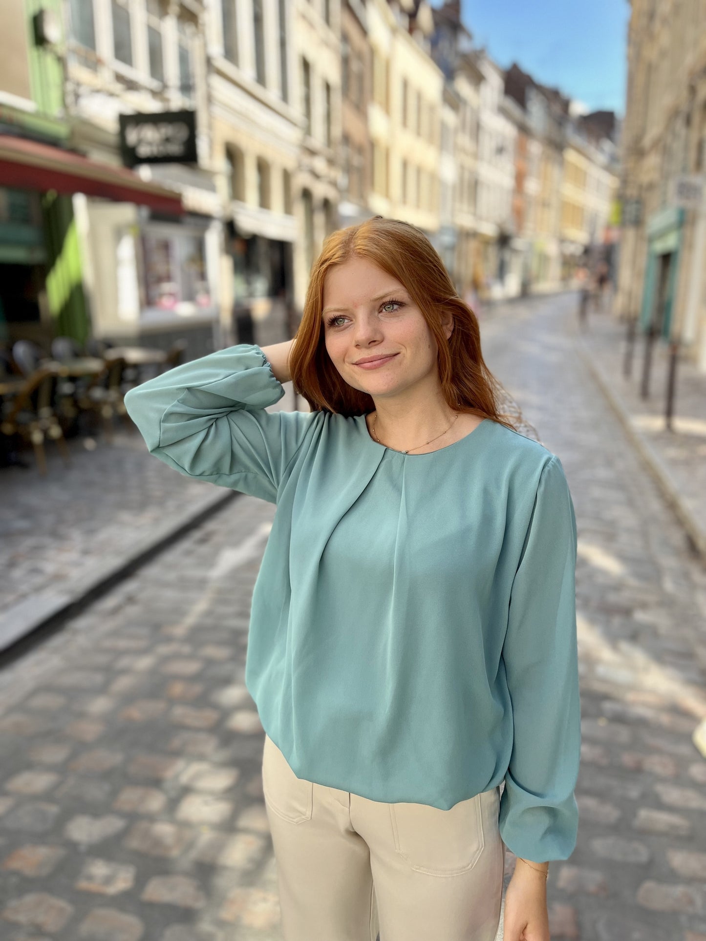 Blouse texturée à manches longues PAON