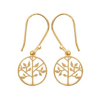 Boucles arbre de vie plaqué or