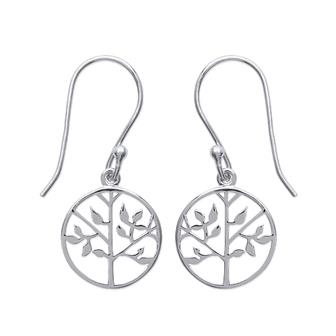 Boucles argent rhodié - arbre de vie