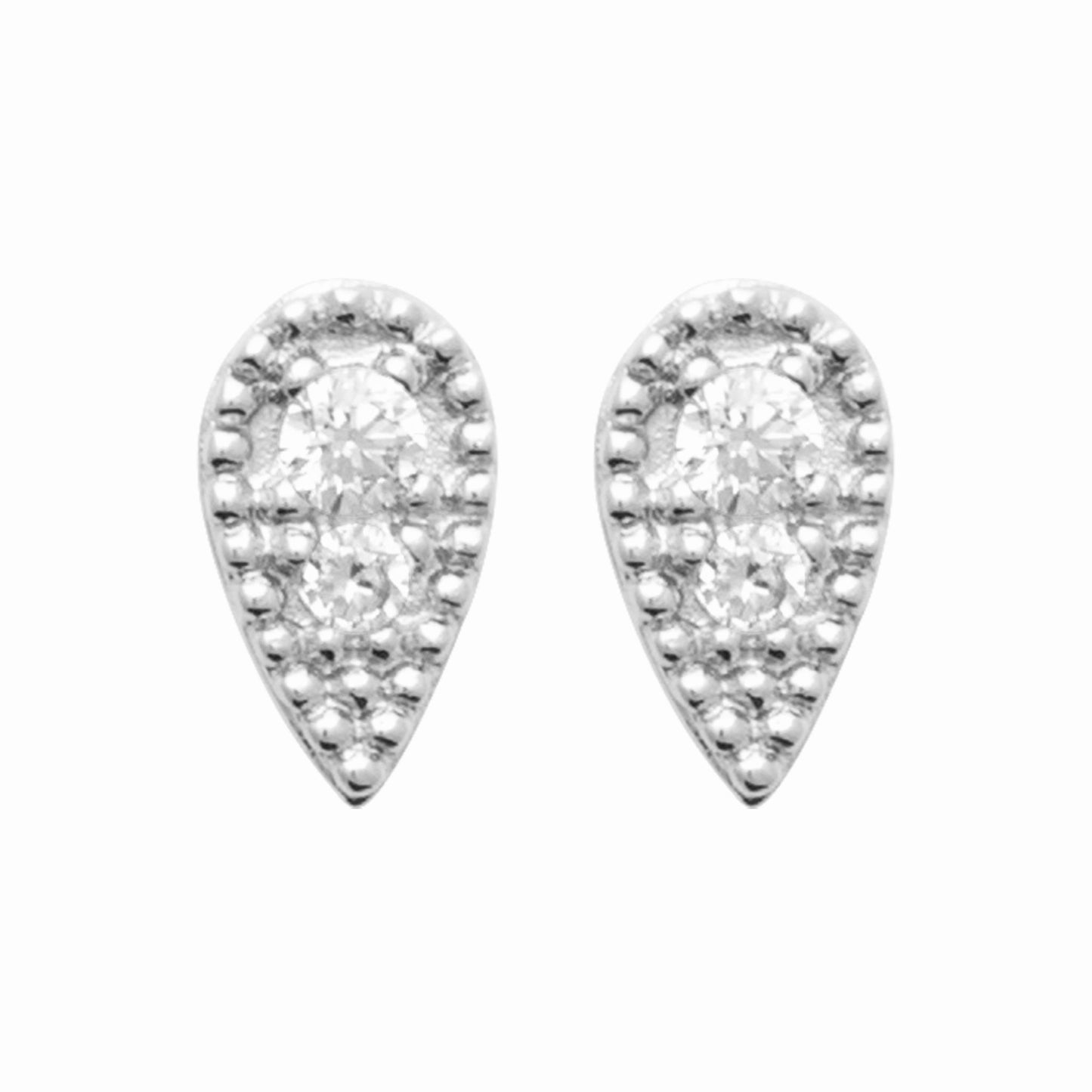 Boucles argent rhodié & brillants
