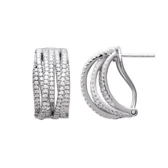 Boucles argent rhodié & brillants