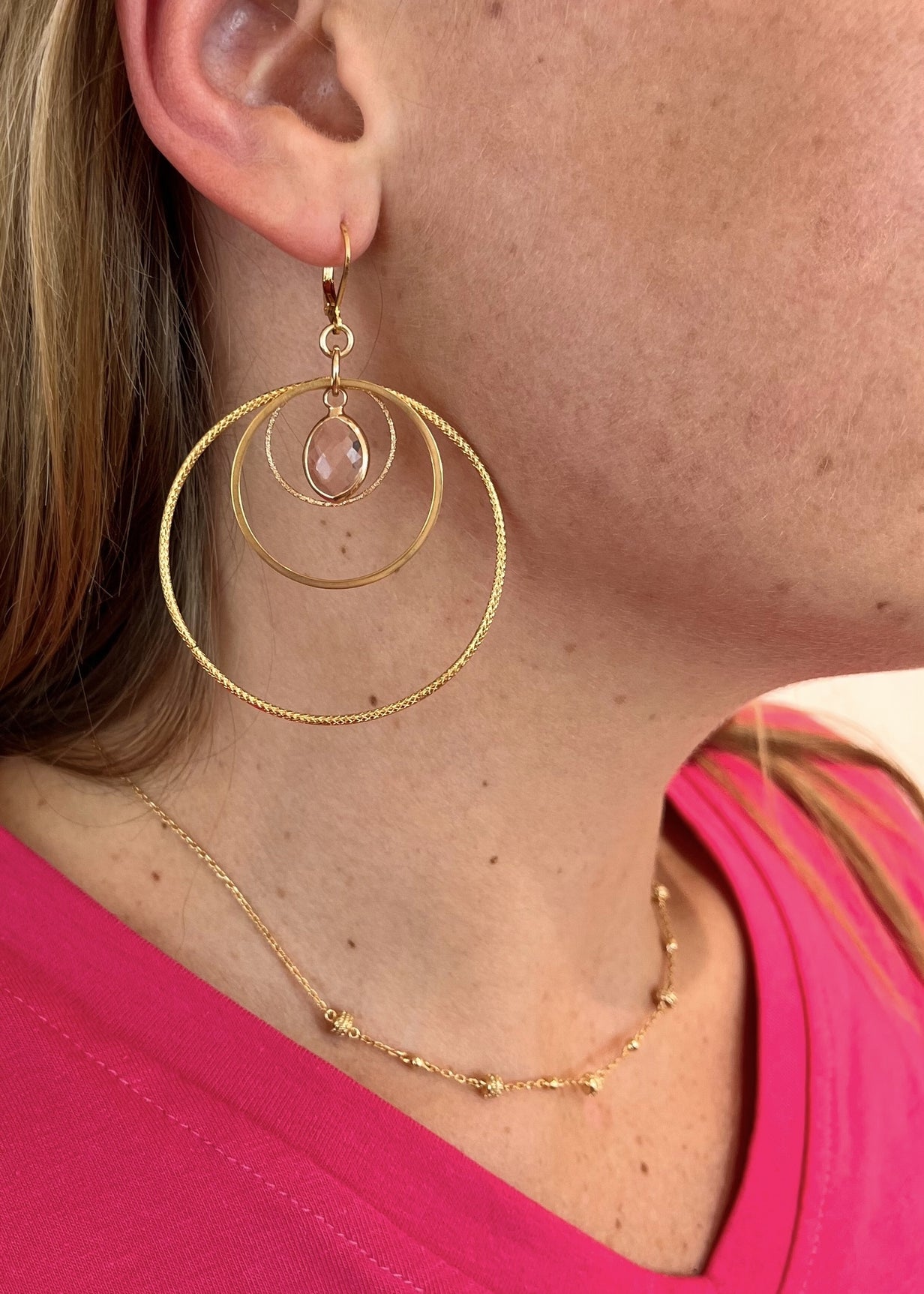 Boucles d'oreilles dormeuses Aglae ROSE