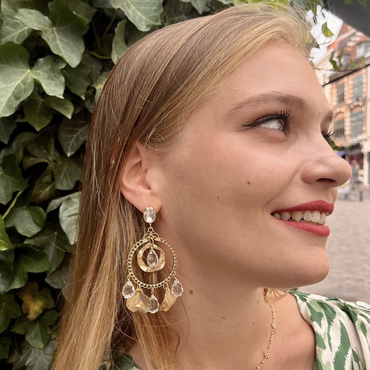 Boucles dorées grands modèles Sandrine CRISTAL