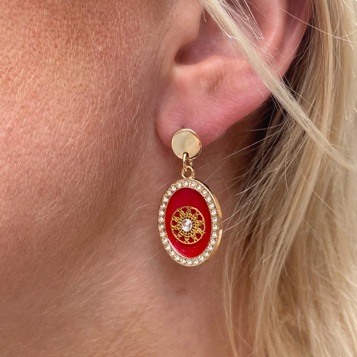 Boucles dorées petit modèle Paula ROUGE