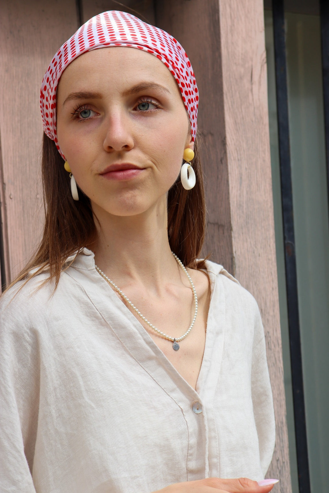Boucles d’oreilles résine Glossy JAUNE/ECRU