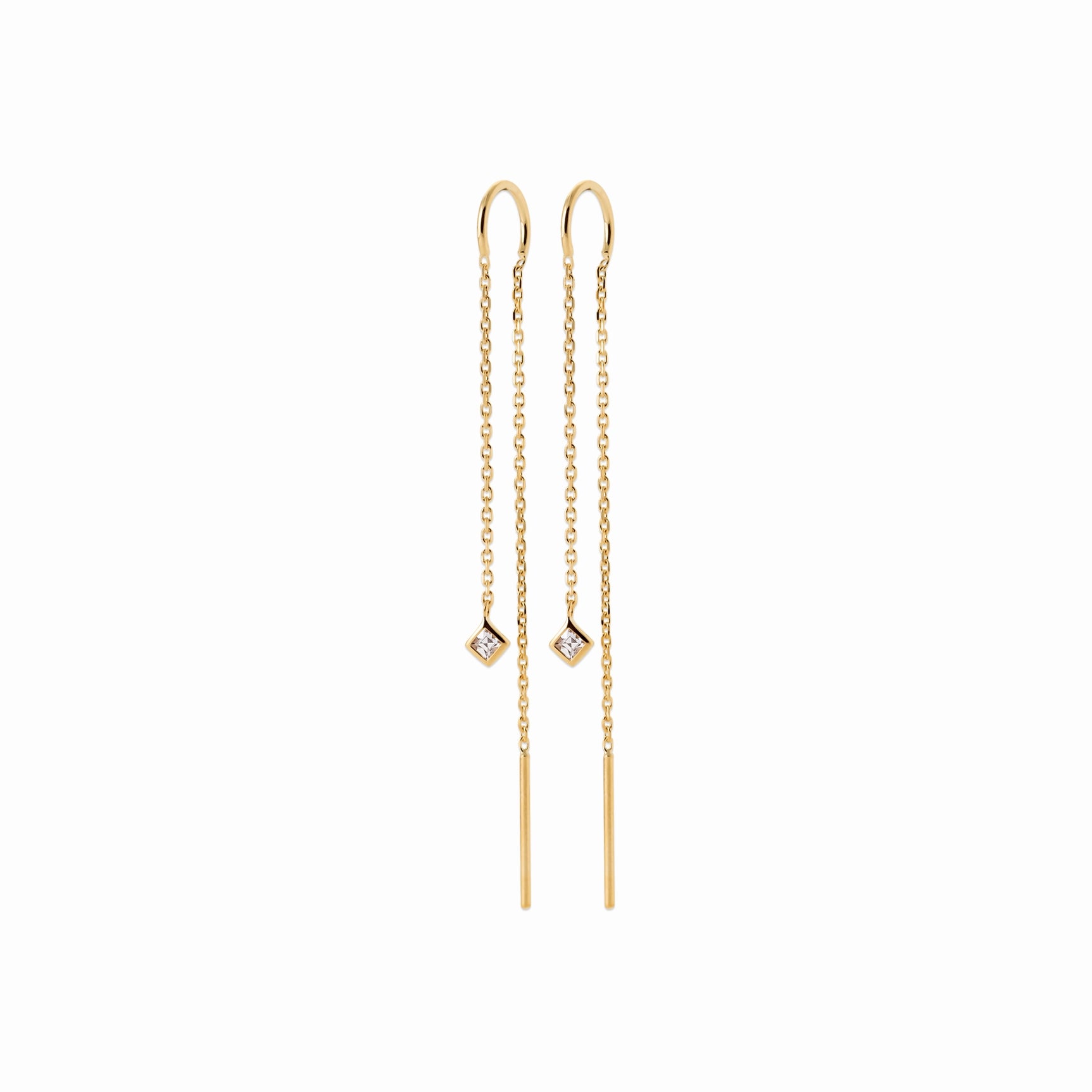 Boucles filantes plaqué or - losange