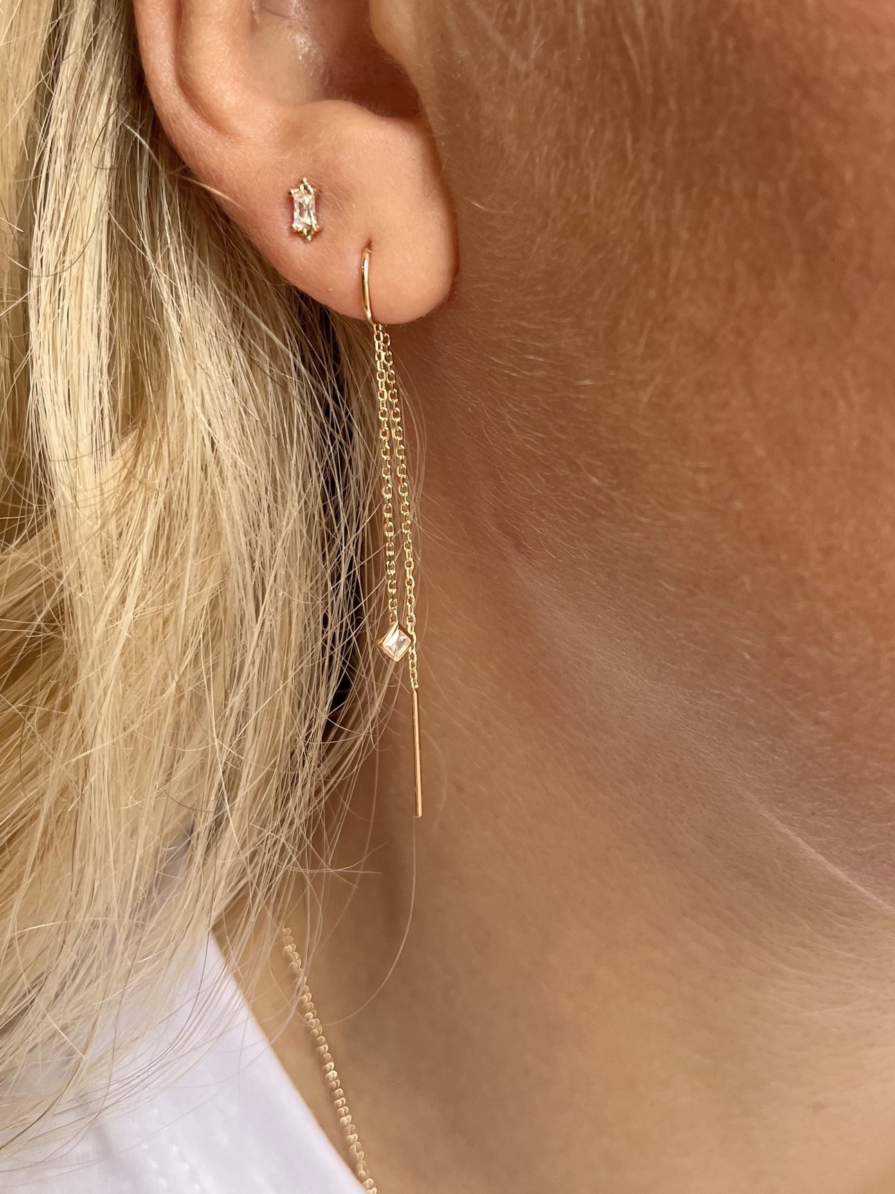 Boucles filantes plaqué or - losange