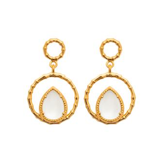 Boucles gouttes plaqué or & pierre de lune