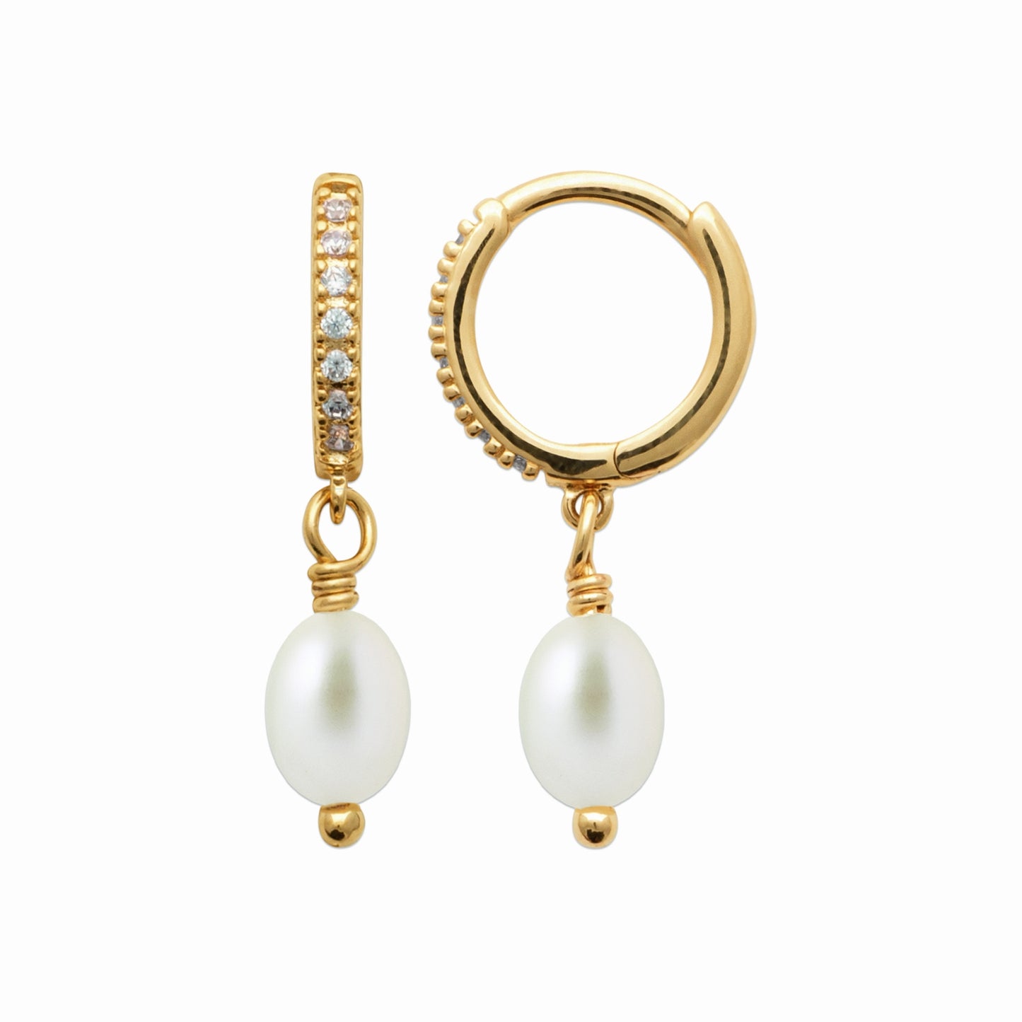 Boucles plaqué or et perle