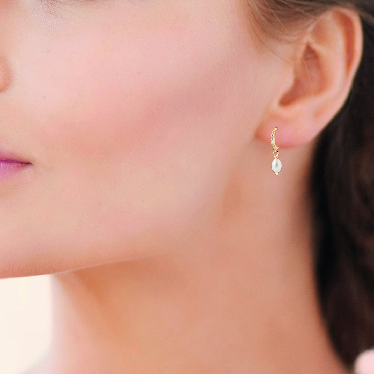 Boucles plaqué or et perle