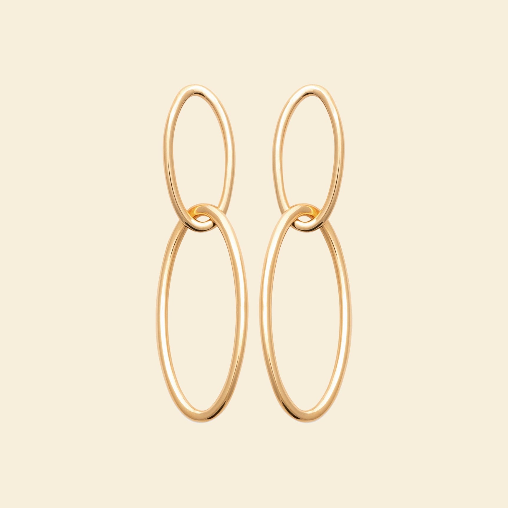 Boucles plaqué or - maillons ovales